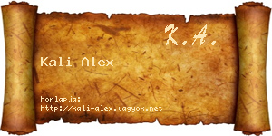 Kali Alex névjegykártya